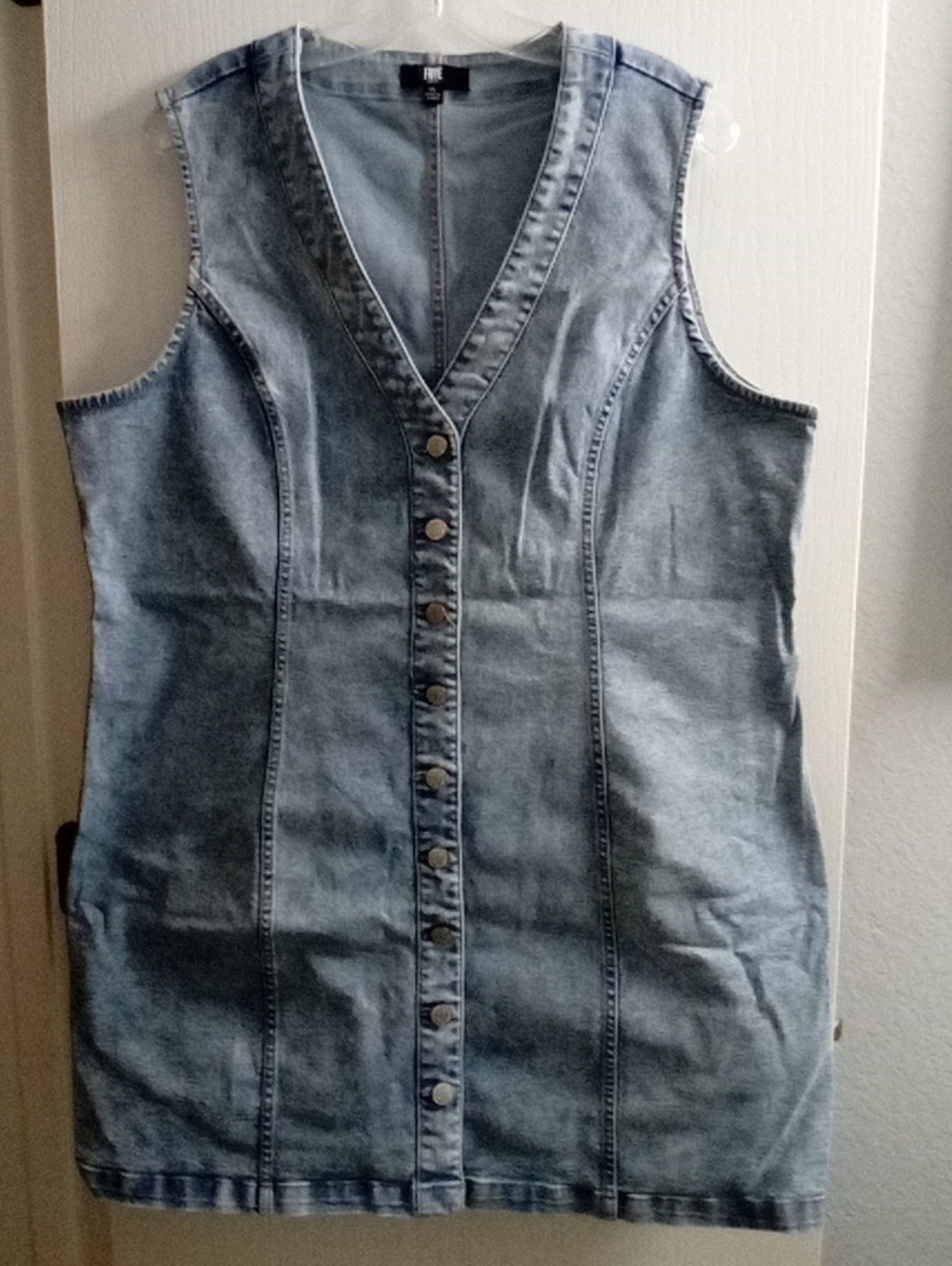 Frye Light Blue Denim Button-Front Mini Dress